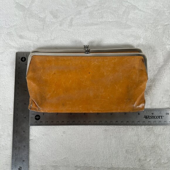 Hobo Lauren Wallet Clutch Genuine Leather Magnetic Double Frame Kiss Lock - Picture 8 of 12